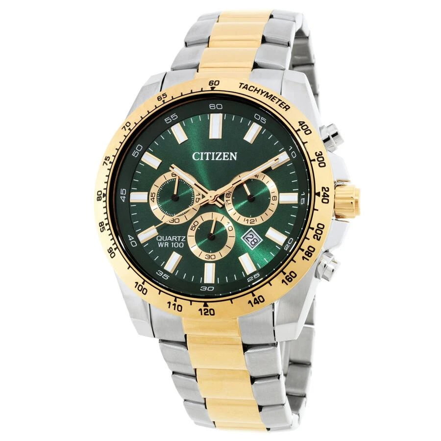 Citizen Sports Chronograph Quartz Green Dial Men's Watch AN8234-58X 2