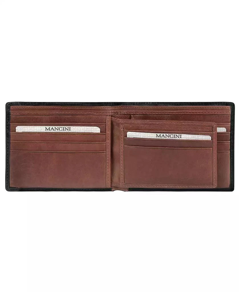 Mancini Leather Goods Casablanca Collection Men
s RFID Secure Center Billfold with Removable Left Wing Passcase 3