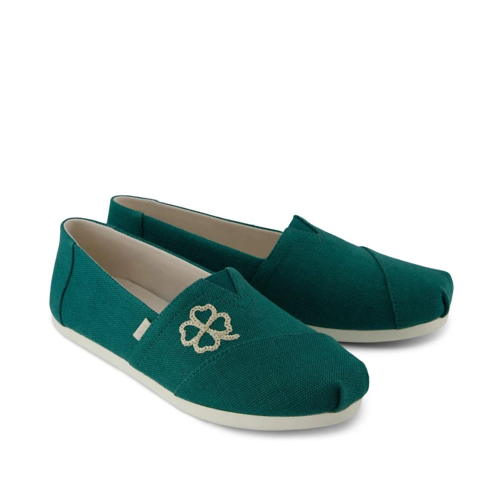 TOMS Shoes Alpargata Classic Embroidered Green Heritage Canvas 3