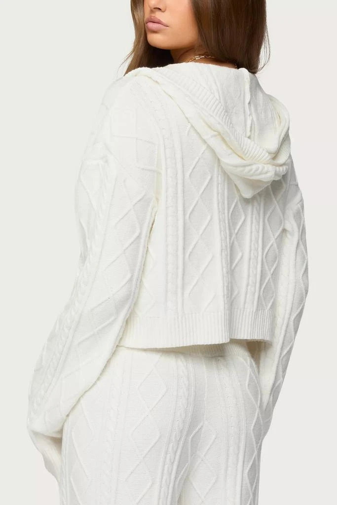 Edikted Edikted Louise Cable Knit Hooded Cardigan 5