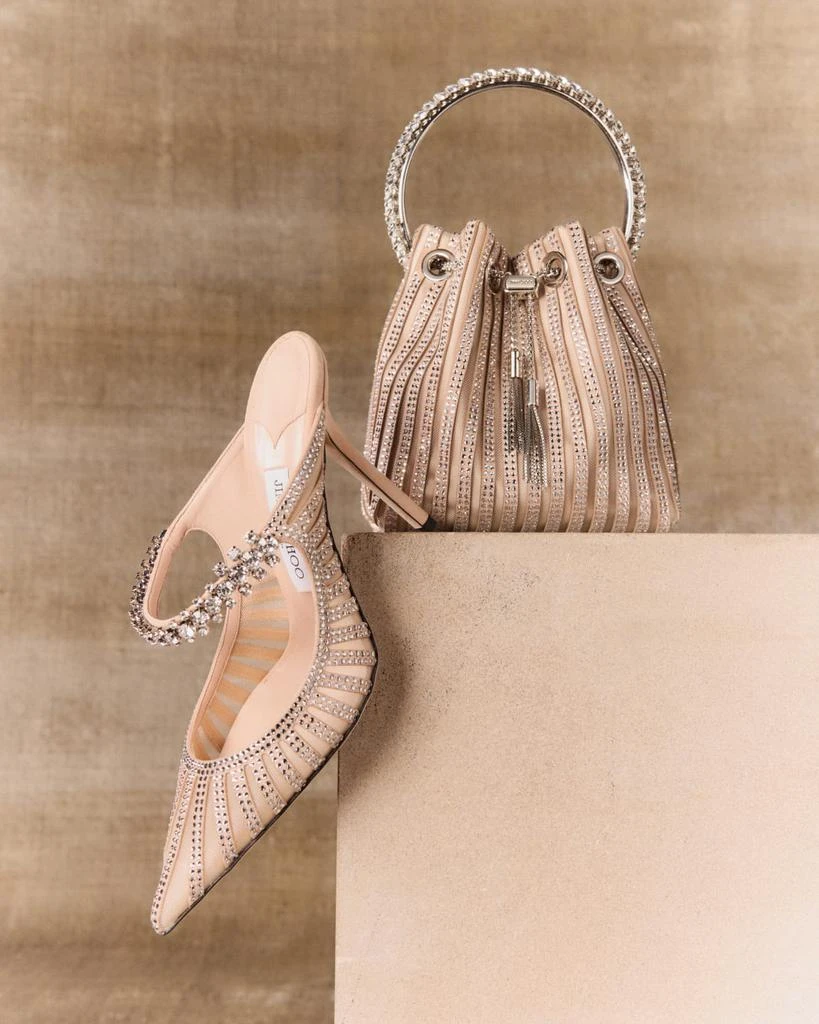 Jimmy Choo Bon Bon Striped Embellished Bucket Bag 2