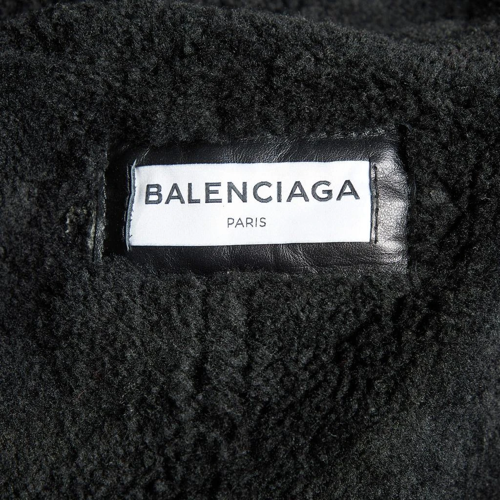 Balenciaga Balenciaga Black Leather and Shearling Oversized Jacket L 4