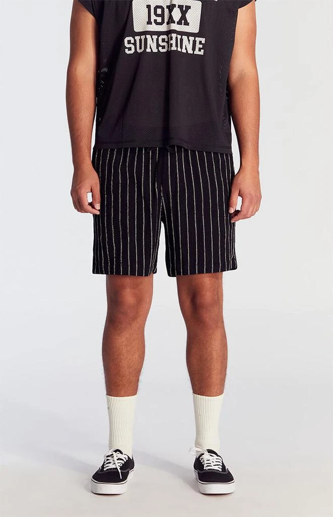 PacSun Black Stripe Linen Shorts 2