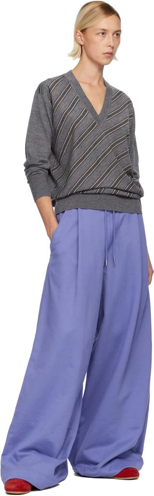 Dries Van Noten Purple Loose Sweatpants 4