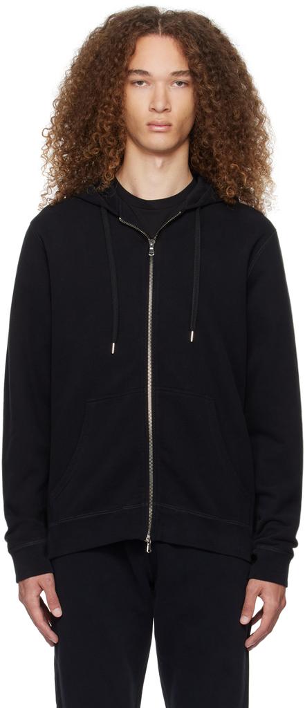 Sunspel Black Zip Hoodie