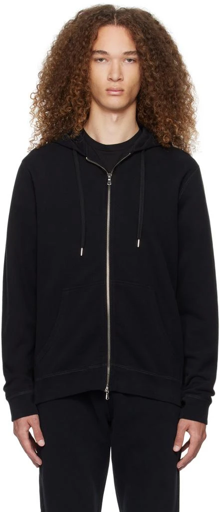 Sunspel Black Zip Hoodie 1