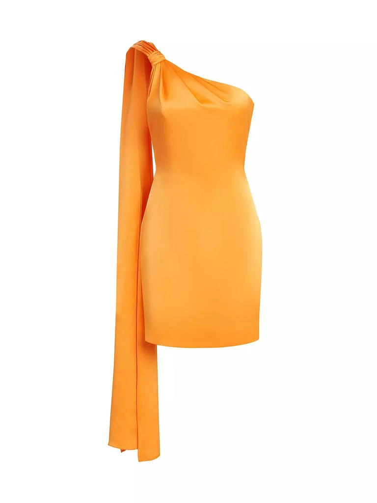 HALSTON Jax One-Shoulder Satin Minidress 1