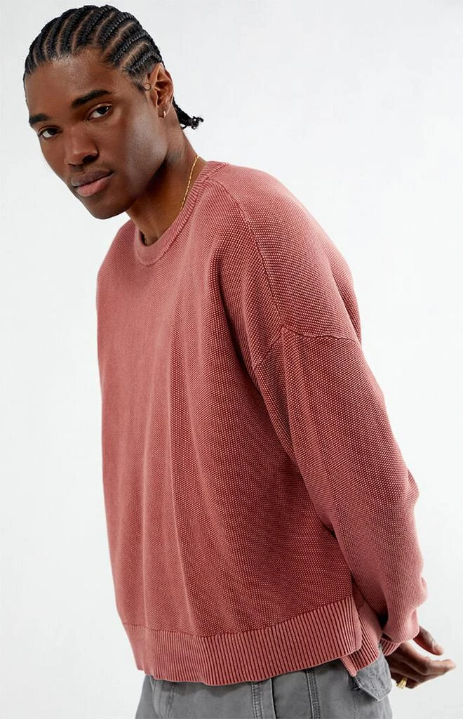 PacSun Red Textured Crew Neck Sweater 2