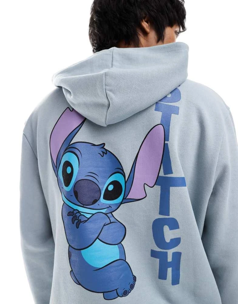 ASOS ASOS DESIGN Disney unisex oversized hoodie with Stitch prints in grey 4