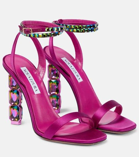 Aquazzura Aura embellished satin sandals 1