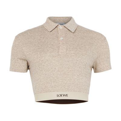 Loewe Cropped silk and cotton polo shirt