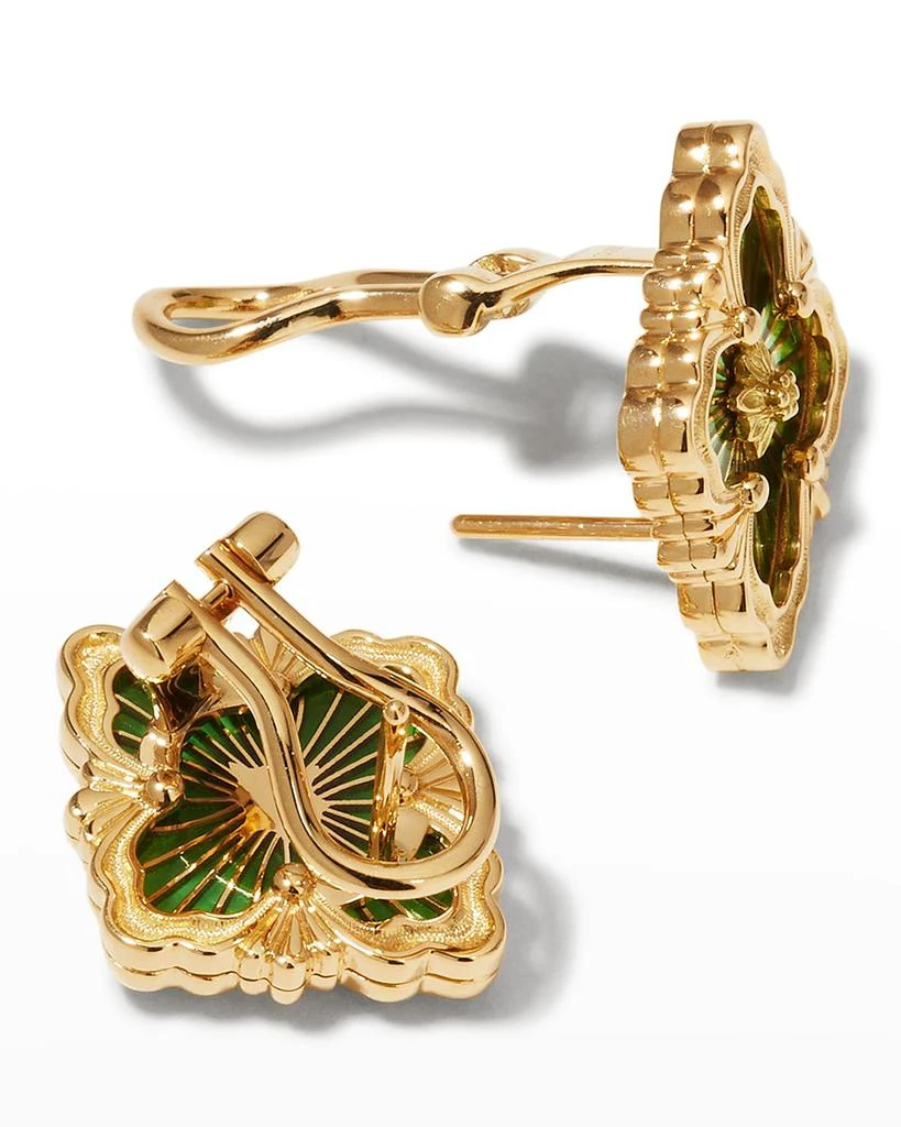 Buccellati Opera Tulle 18K Green Enamel Earrings 4