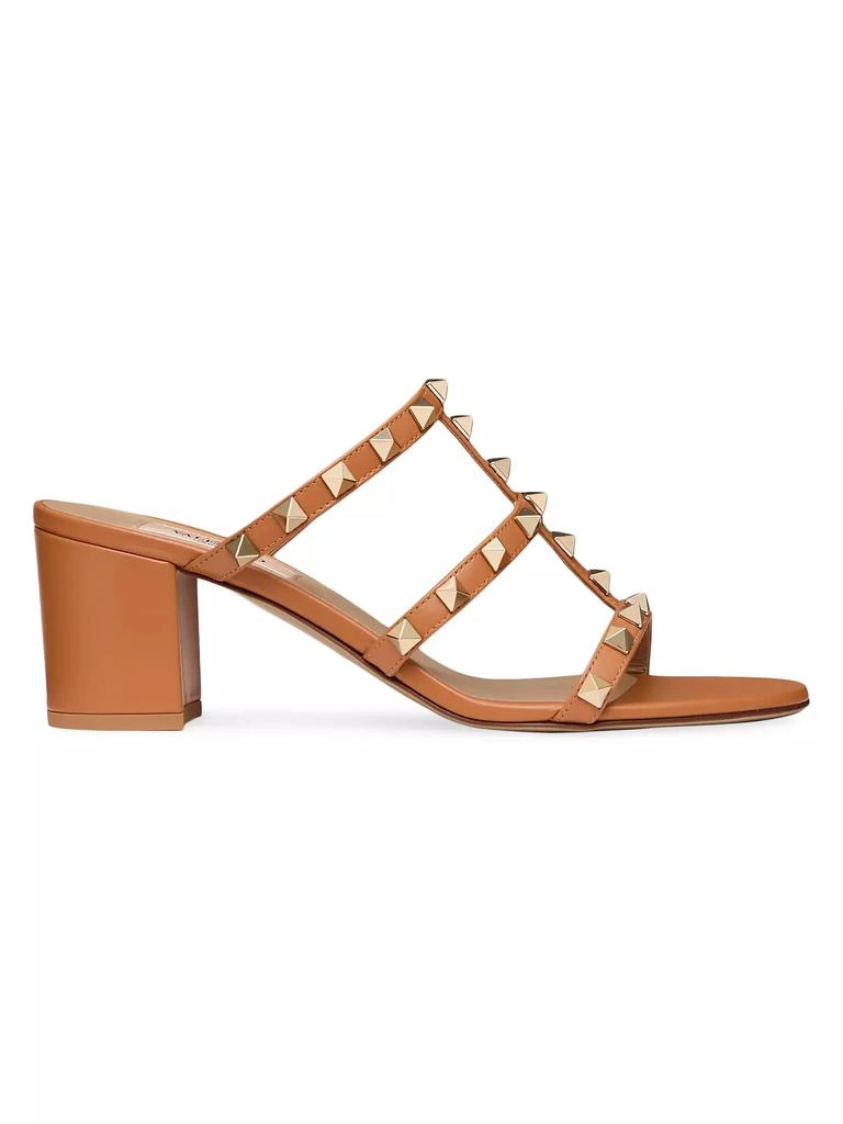 Valentino Rockstud Calfskin Leather Slide Sandals 60MM 1