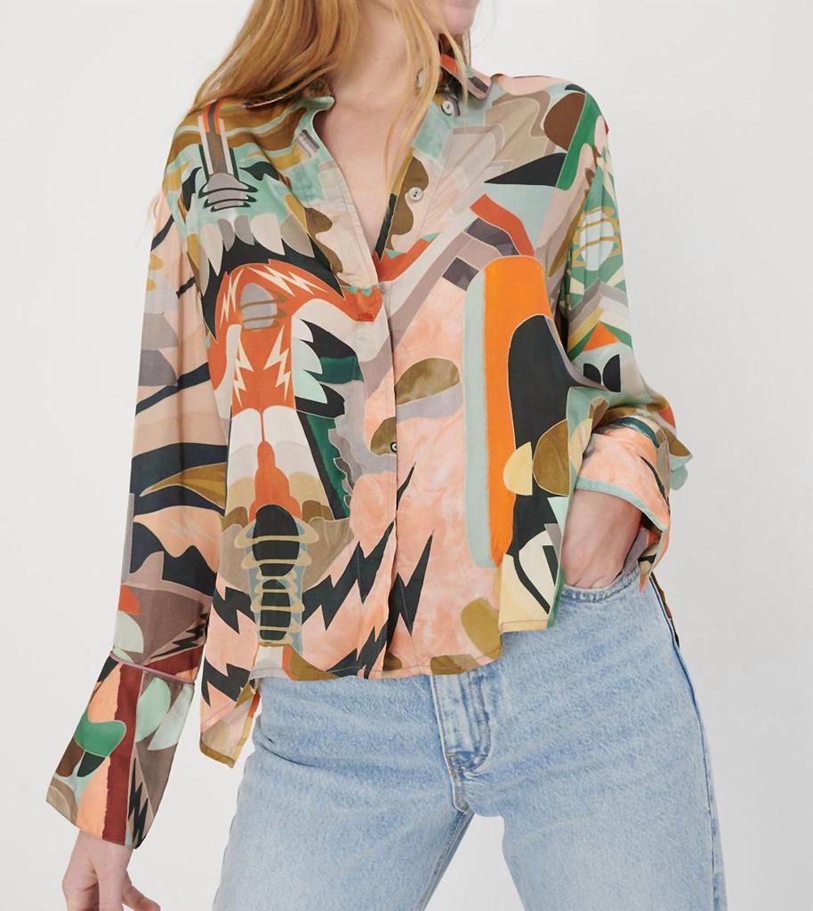 CHUFY Viggo Button Down Shirt In Luka Green