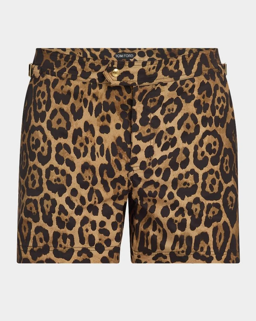 Tom Ford Men's Slim Fit Leopard-Print Swim Shorts 1