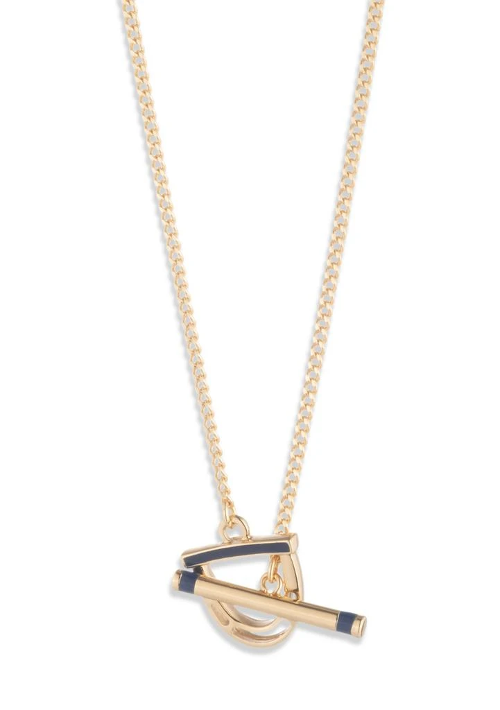 Ralph Lauren Navy Stirrup Pendant Necklace