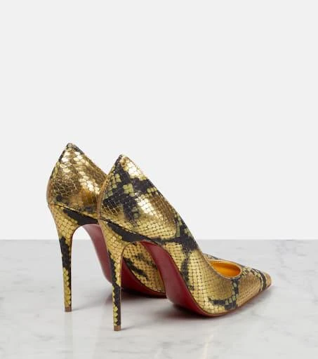 Christian Louboutin Kate 100 snake-print leather pumps 3