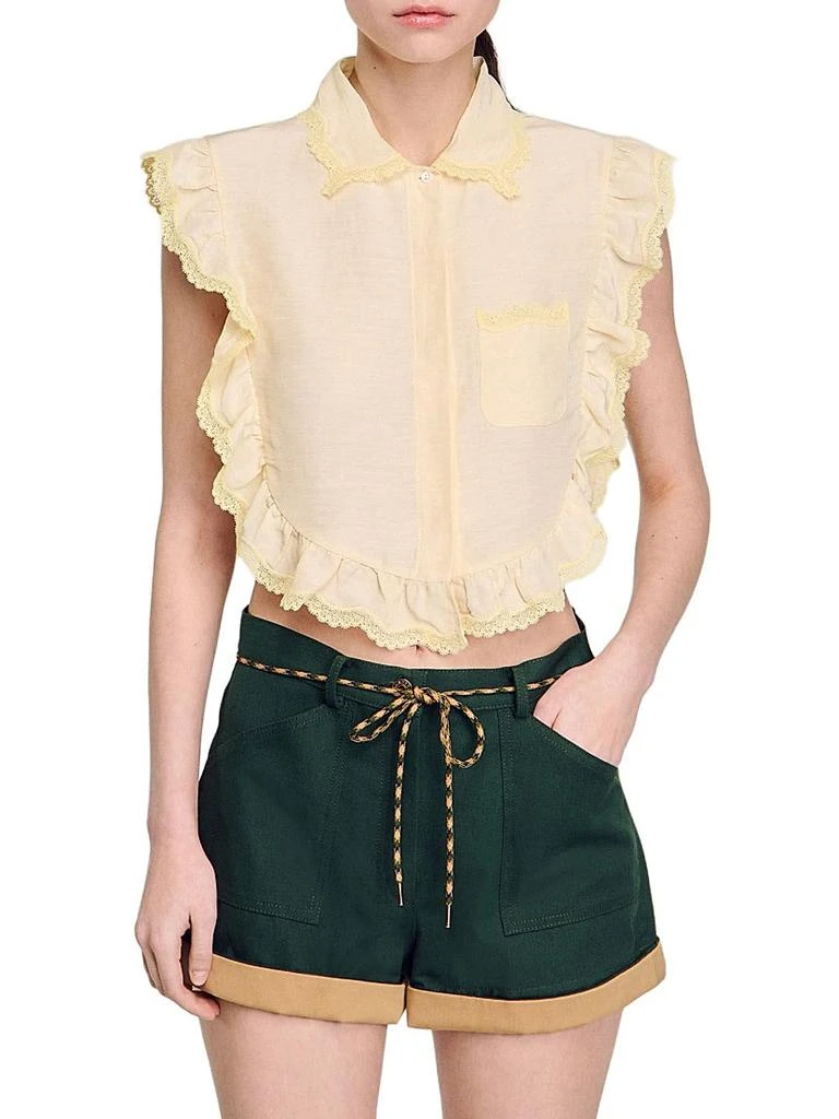 Sandro Shirt Collar with Lace Detail 2
