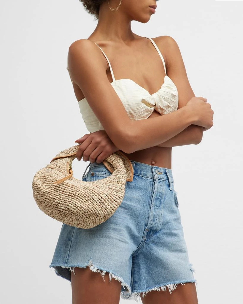 POOLSIDE The Josie Knot Raffia Top-Handle Bag 4