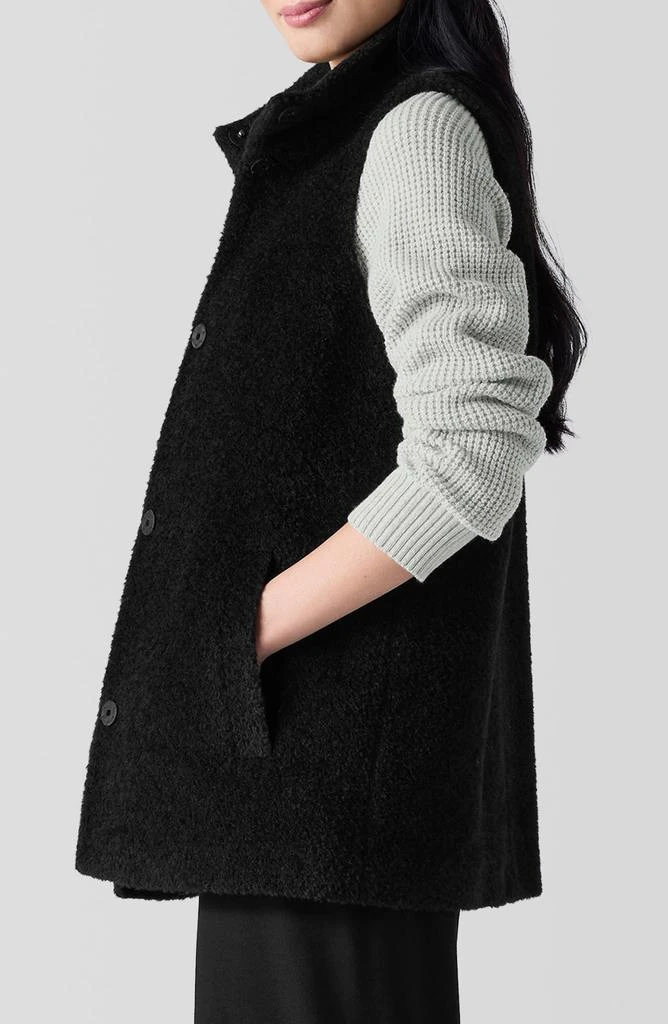 Eileen Fisher High Collar Wool Blend Fleece Vest 3