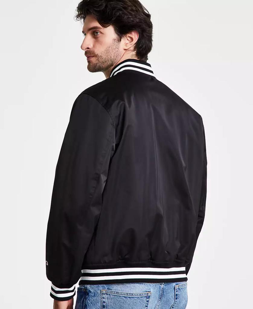 CHAMPION Men's Classic Logo Striped-Trim Varsity Jacket