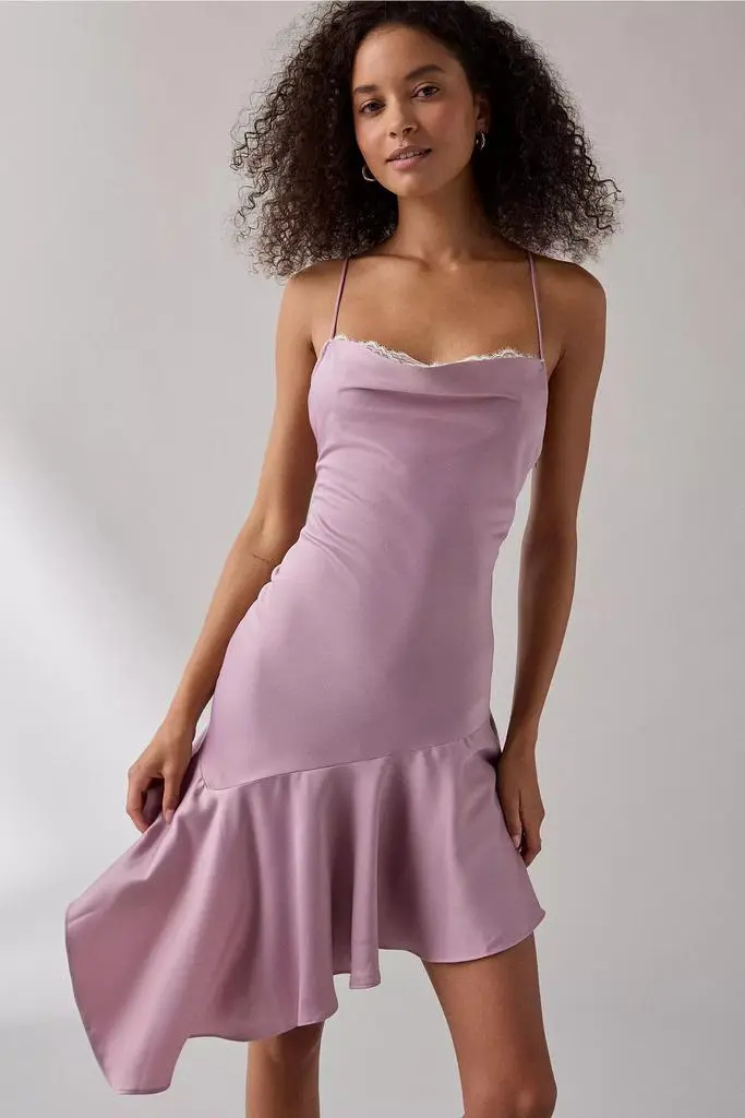 bridesmaid dresses seafoam green Daphne High Neck Satin Bridesmaid Dress
