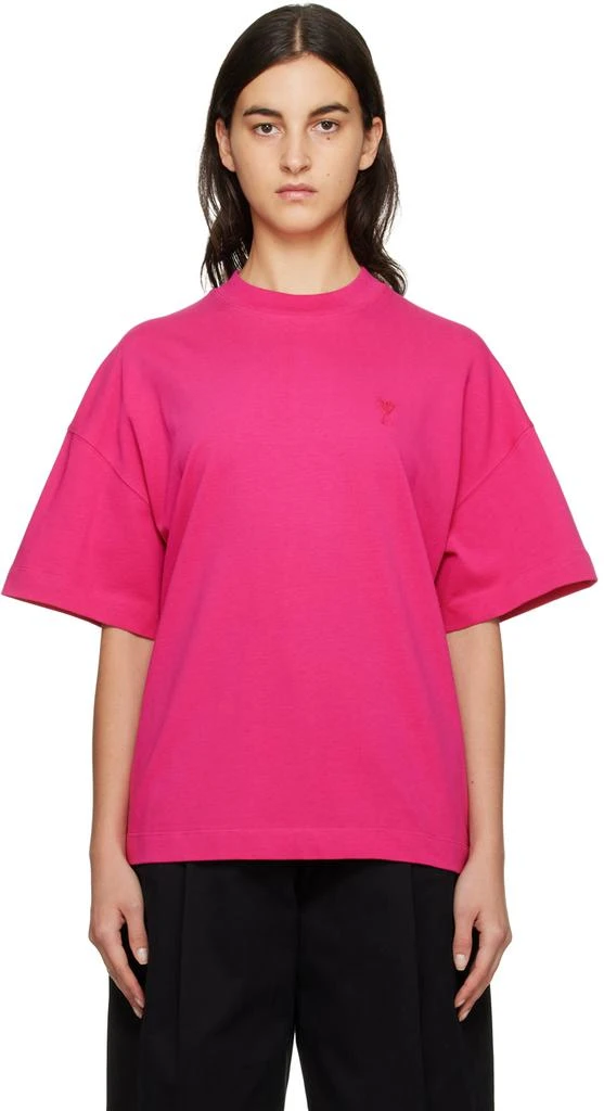 AMI Paris Pink Ami De Cœur T-Shirt 1