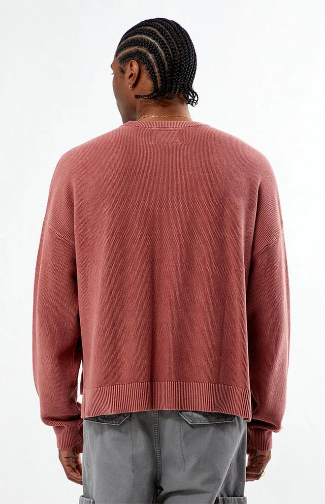 PacSun Red Textured Crew Neck Sweater 3