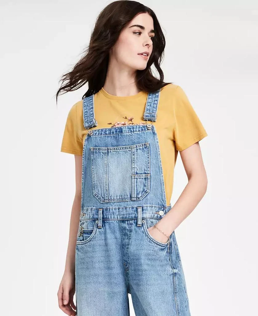 Lucky Brand Women's Cotton Denim Barrel-Leg Overalls 3