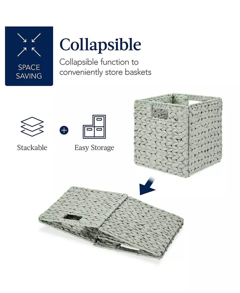 Best Choice Products 10.5x10.5in Hyacinth Storage Baskets, Set of 5 Multipurpose Collapsible Organizers 3