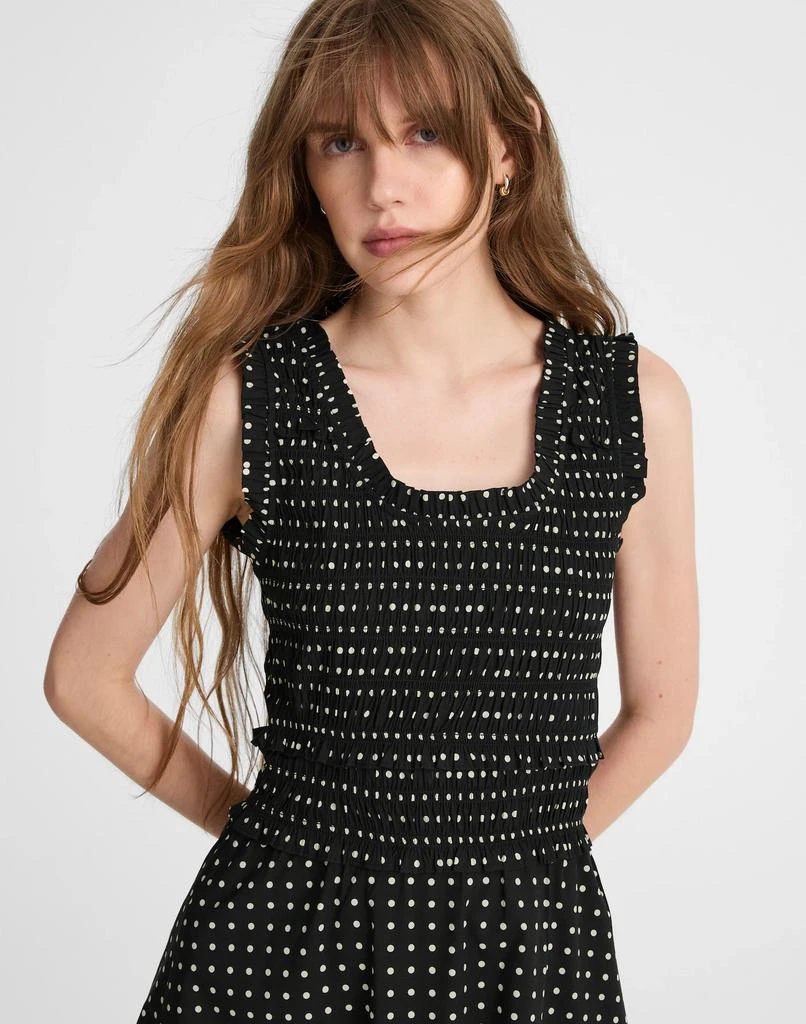 Madewell Ruffled Scoopneck Mini Dress in Dot 3