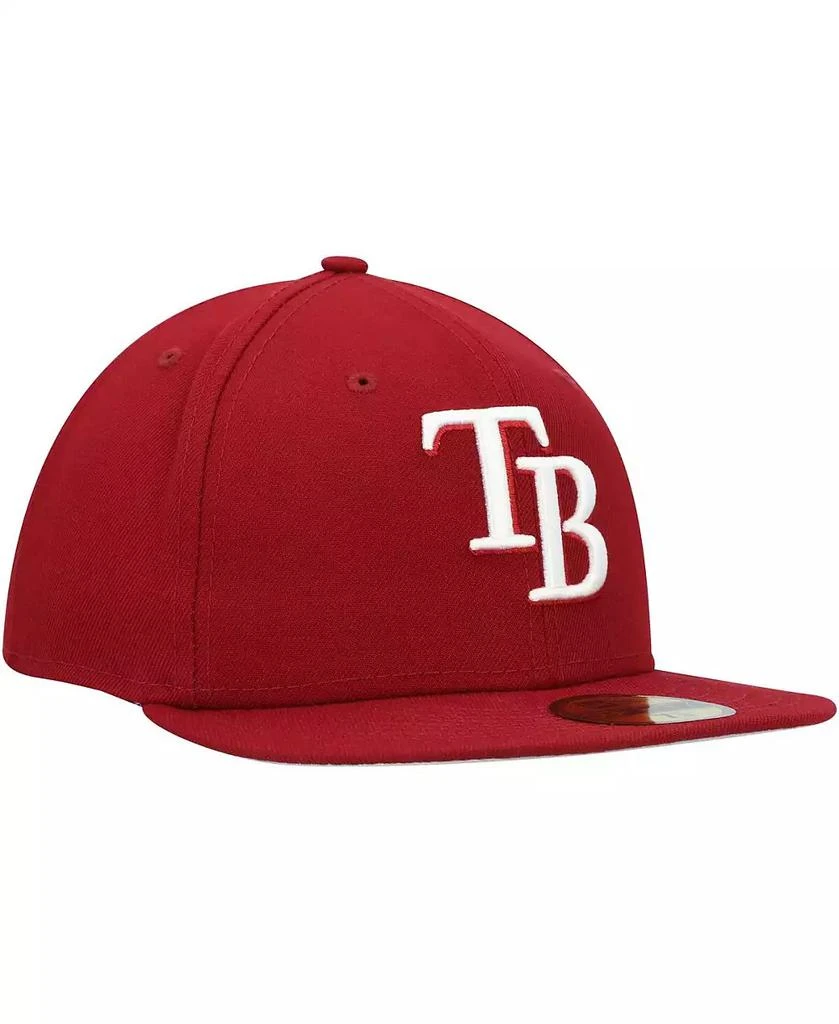 New Era Men's Cardinal Tampa Bay Rays White Logo 59FIFTY Fitted Hat 4