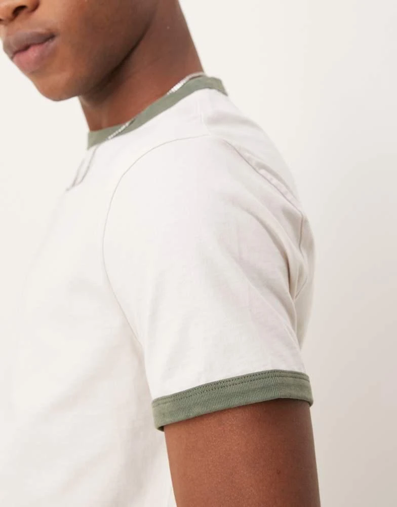 Abercrombie & Fitch Abercombie & Fitch shrunken ringer t-shirt in white 3