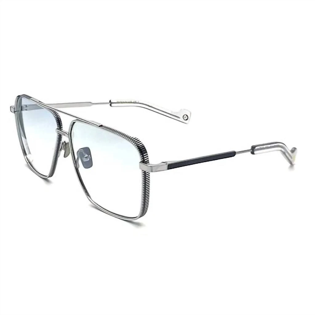 Entourage of 7 Unisex Kerbs One Aviator Eyeglasses In Silver Navy