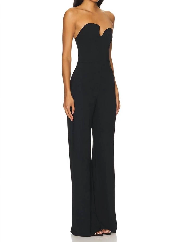 Amanda Uprichard Strapless Puzzle Jumpsuit In Black 3