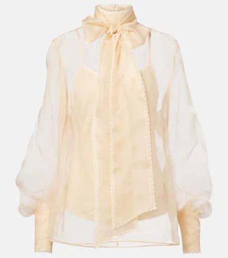 Zimmermann Bow-detail silk organza blouse 1