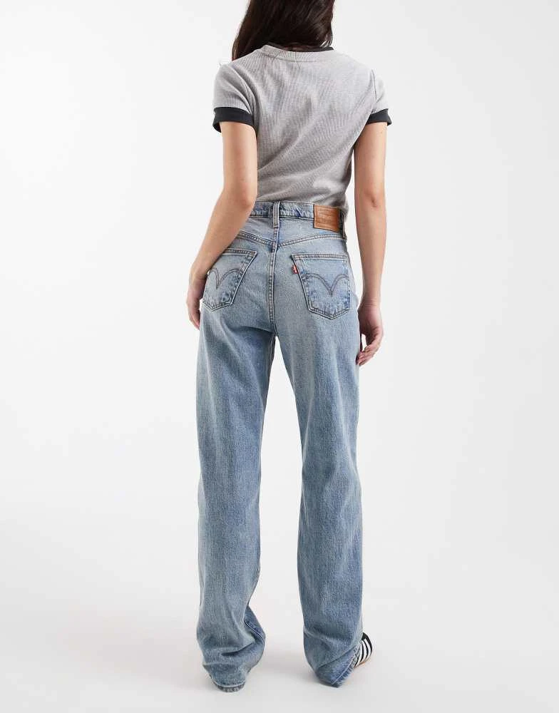 Levi
s Levi
s ribcage bells high rise flare seam front jeans in light blue 2