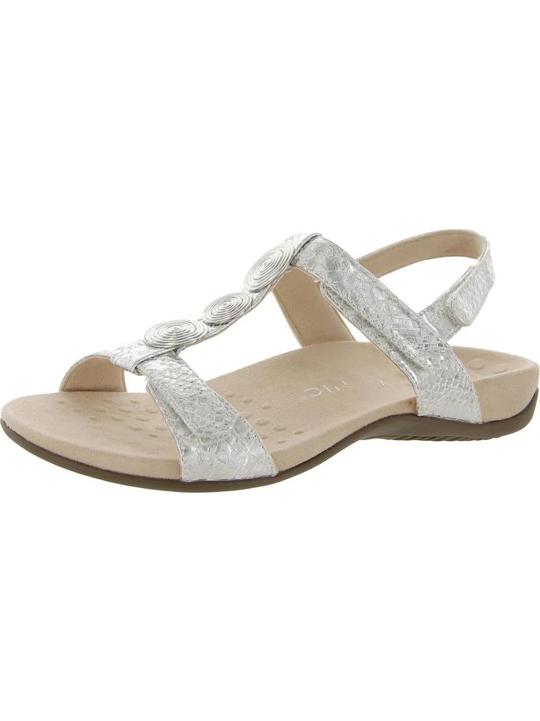 VIONIC Farra Womens Patent Leather Wedge Sandals 5