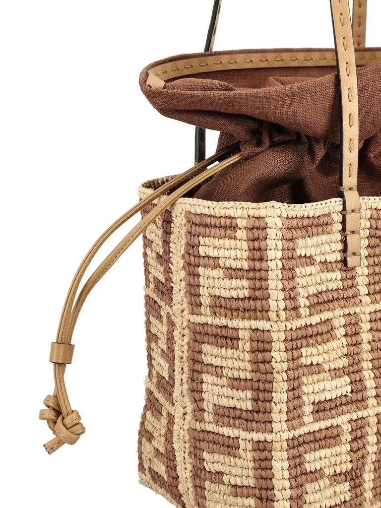 Fendi Fendi Small Roll FF Crochet Drawstring Bucket Bag 4