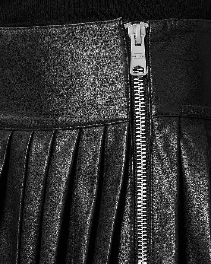 ALL SAINTS Vena Lea Leather Kilt Skirt 5