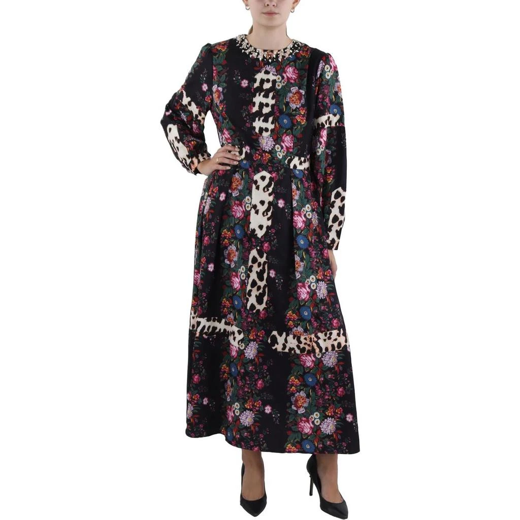 Beulah Womens Floral Print Embellished Maxi Dress 3