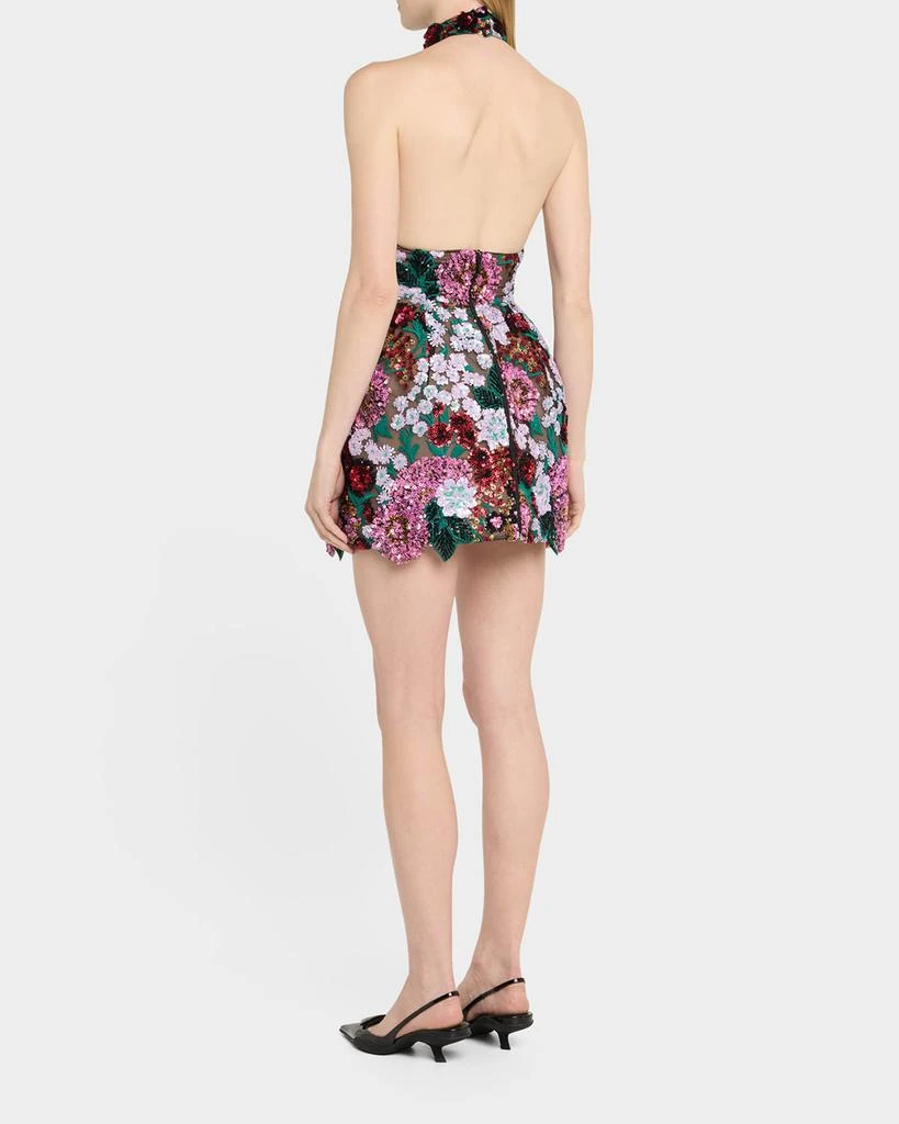 BRONX AND BANCO Deirdre Sequin Embroidered Halter Mini Dress 3