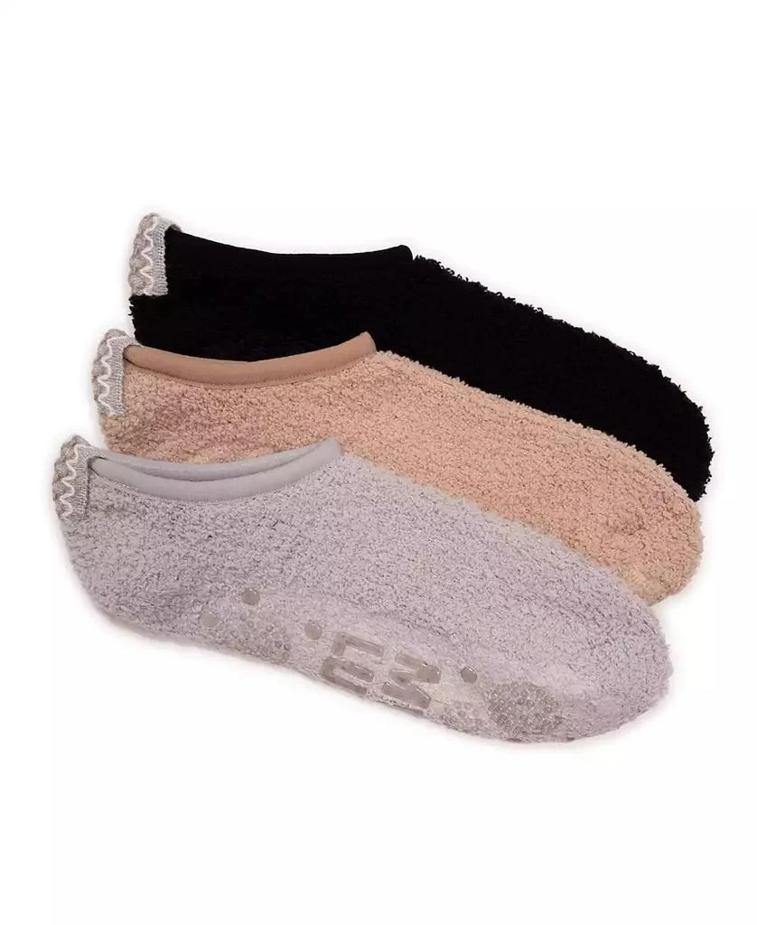 MUK LUKS Women
s Ballerina Cozy Socks with Grippers, 3 Pair Pack