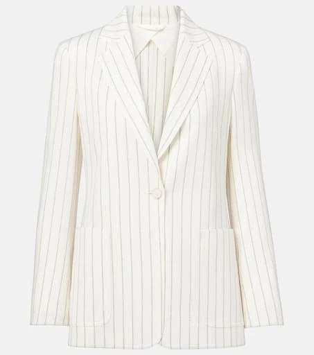 Max Mara Jadi striped cotton and linen blazer 1