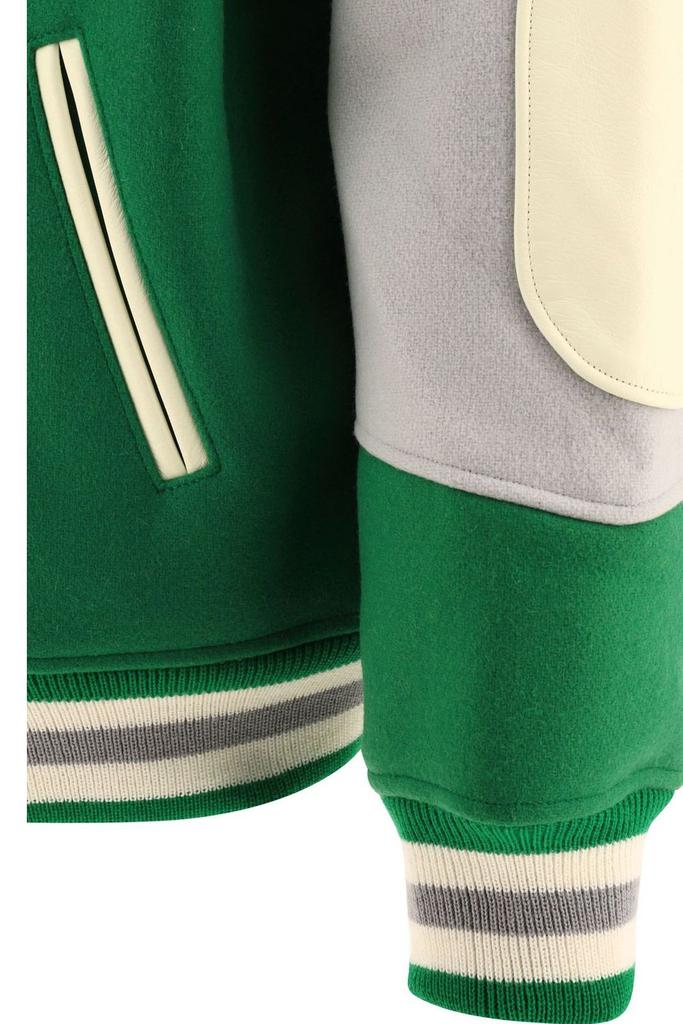 Shop Saint Michael X Shermer Academy Pigeon Varsity Jacket on Sale