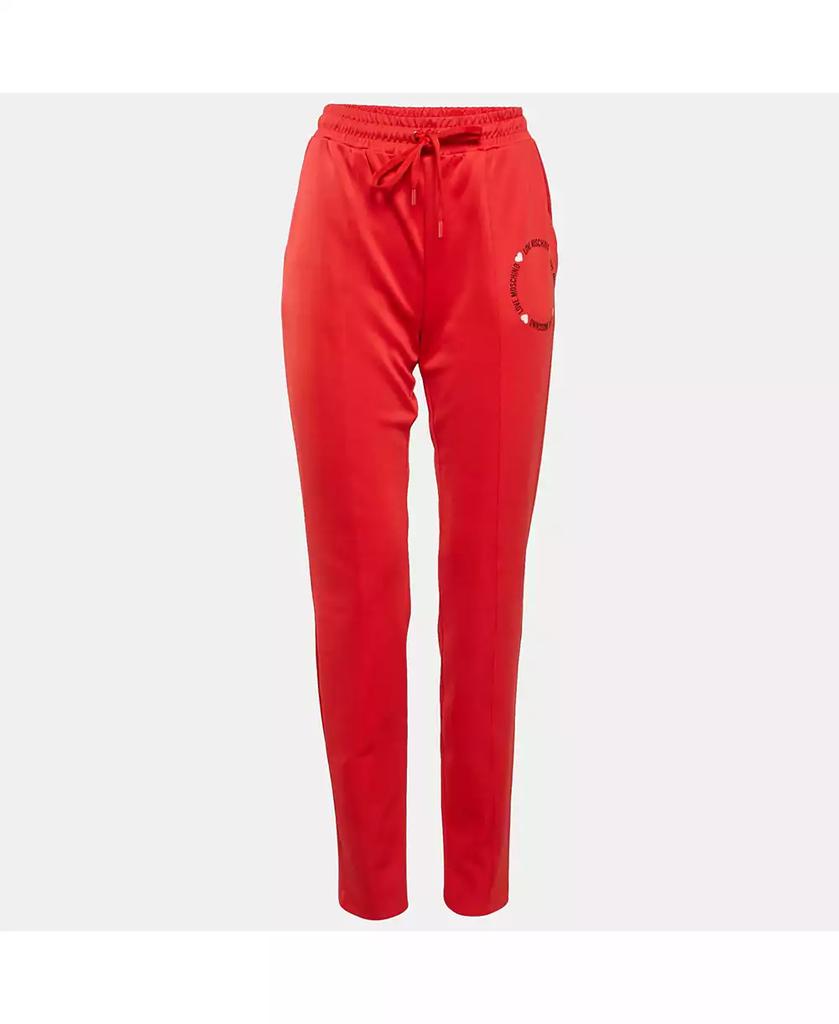Pre-Owned Love Moschino Women's Red Jersey Track Trouser