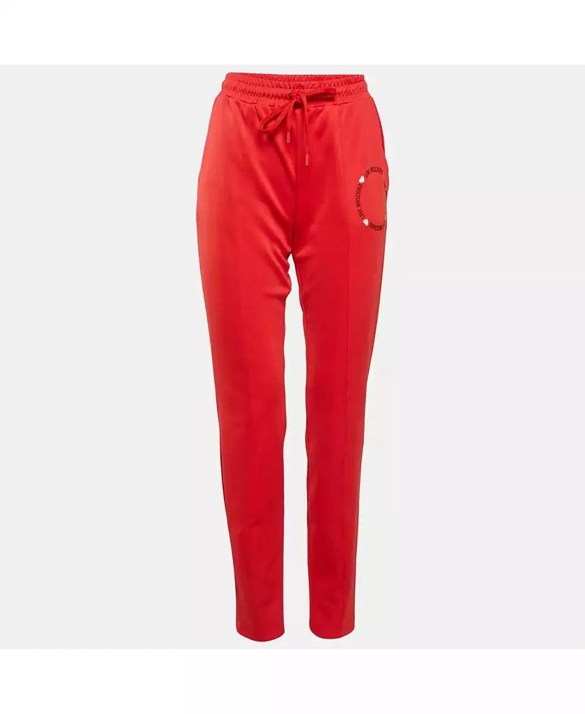 Pre-Owned Love Moschino Women's Red Jersey Track Trouser 1