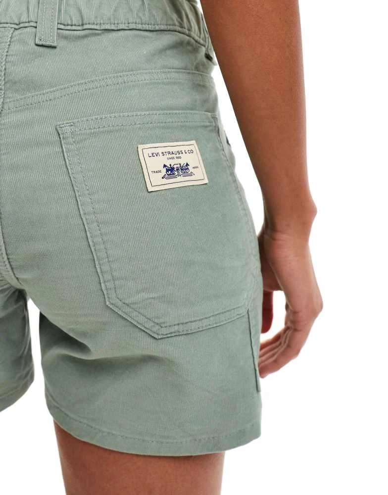 Levi's Levi's lightweight cord carpenter shorts in green 2