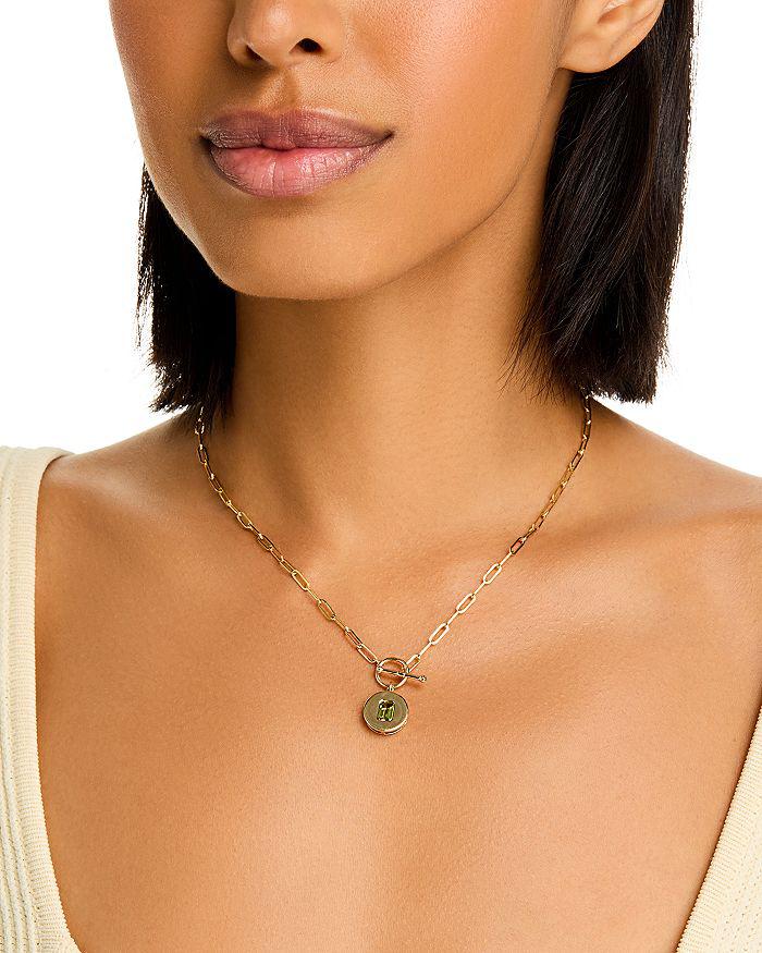 Bloomingdale's Fine Collection 14K Yellow Gold Peridot Disc Pendant Necklace, 16"