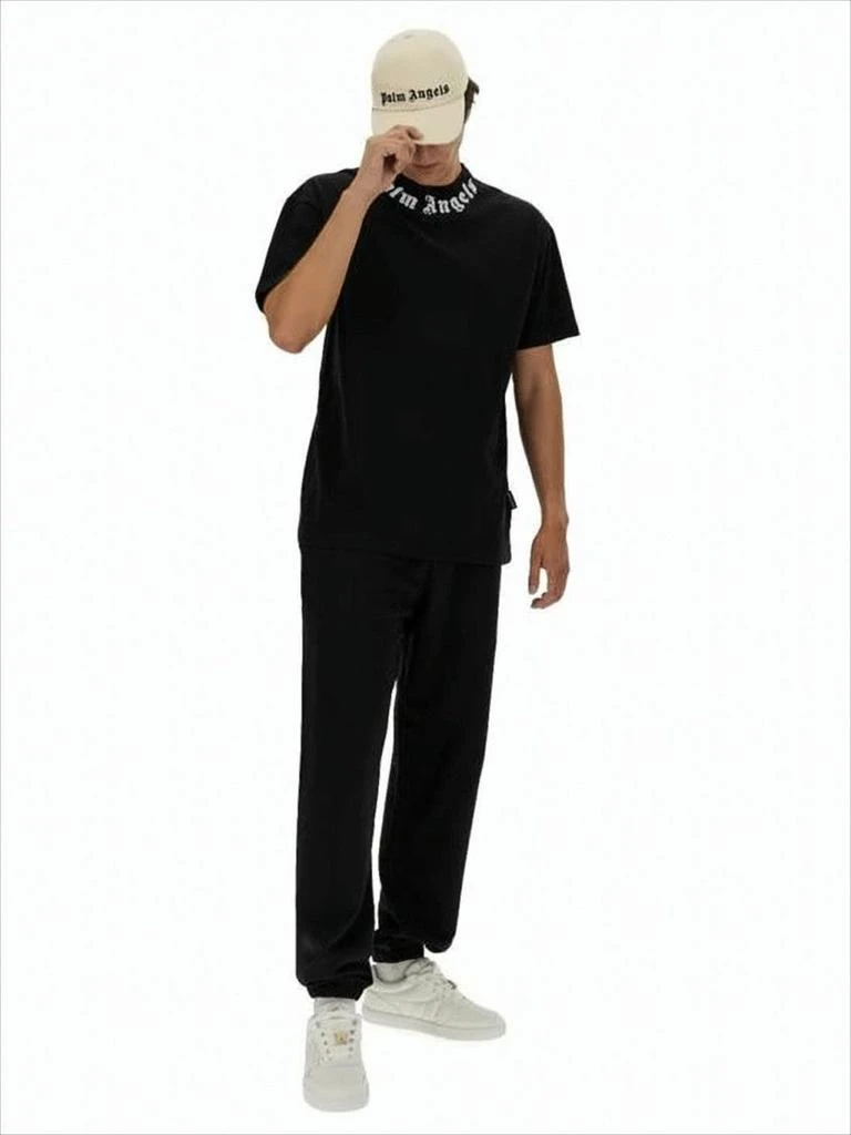 Palm Angels Relaxed Fit Black Jogger Pants With Gothic Logo 2